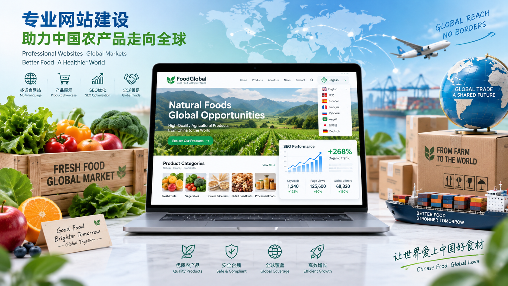 2026食品出口网站建设必知：海外市场关键词布局、本地化内容与SEO优化
