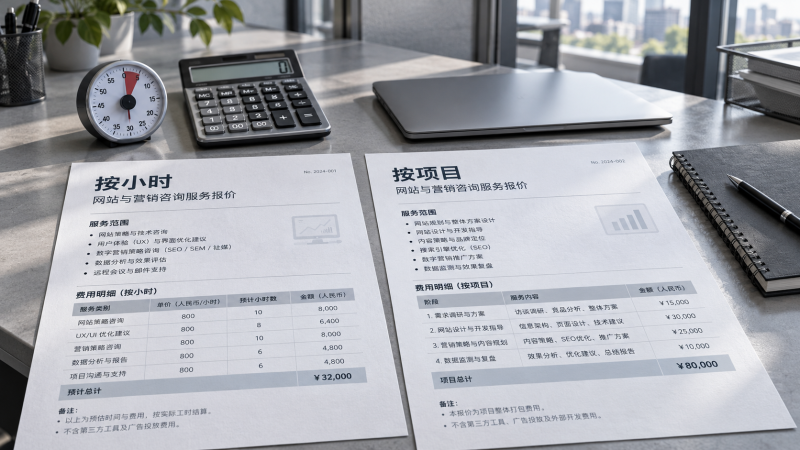网络营销顾问按小时还是按项目收费？预算与额外费用解析