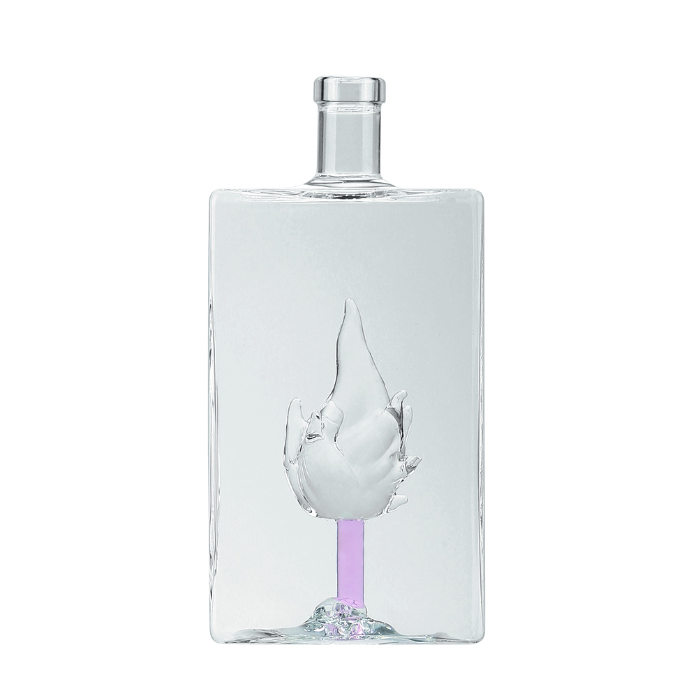 Bouteille en verre flamme