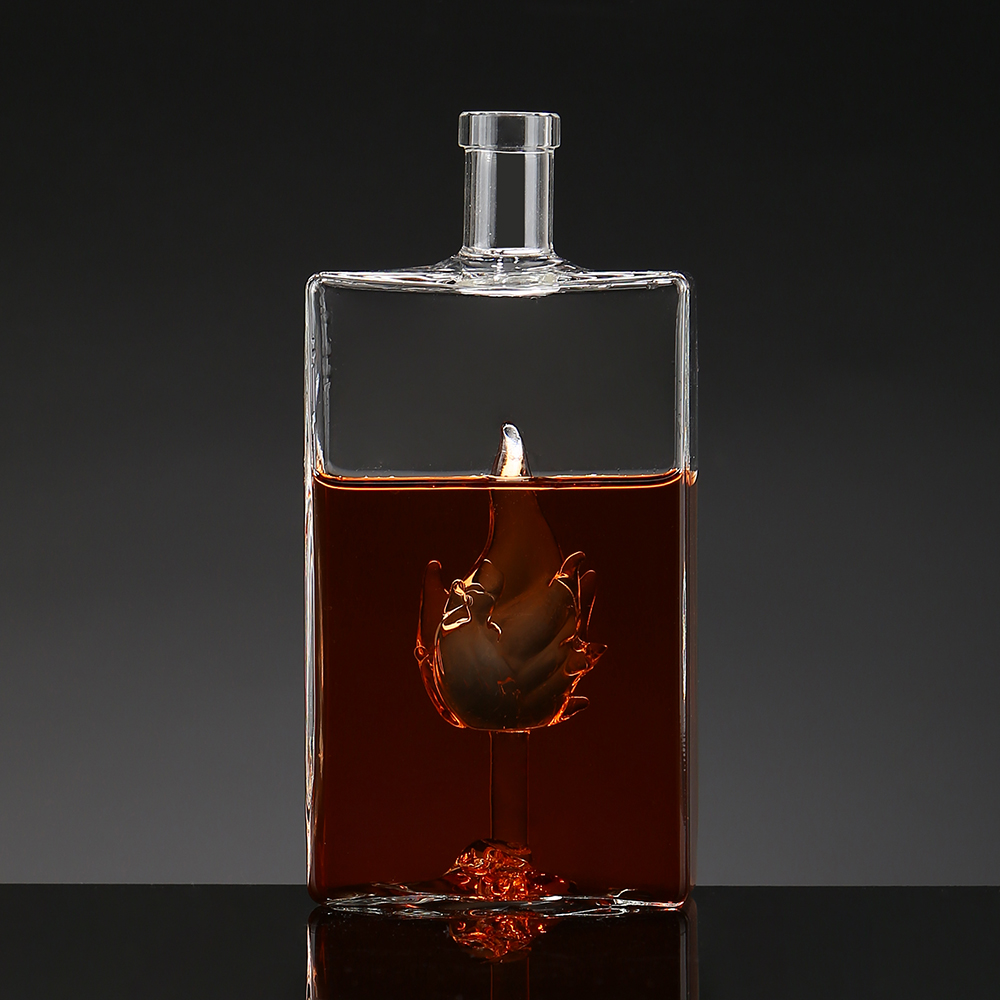 Bouteille en verre flamme
