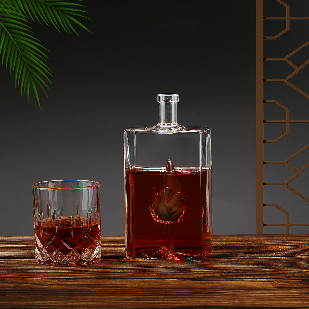 Bouteille en verre flamme