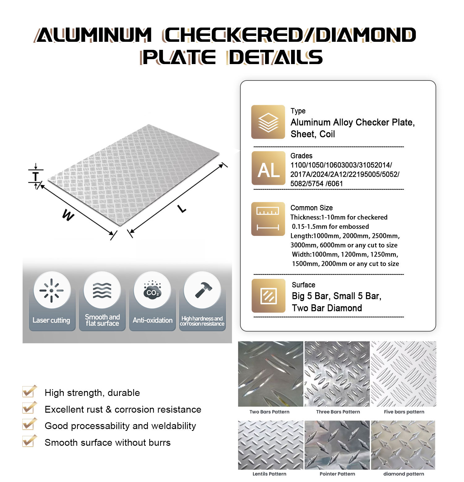 1 1060 Aluminum Checker Sheet