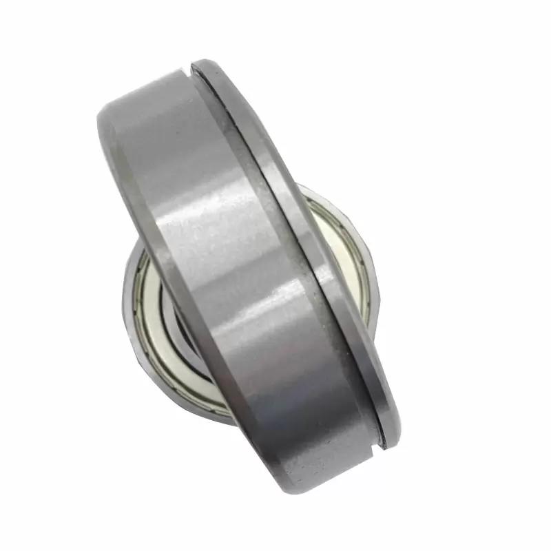 Ball bearings with snap grooves and snap rings