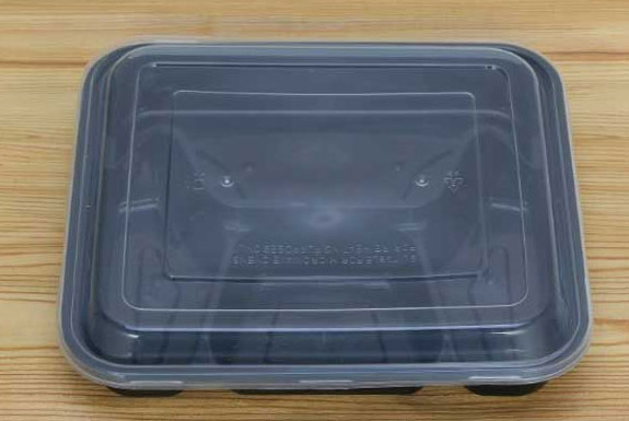 Disposable packaging box/black/four-compartment lunch box/takeaway box/meal box/disposable lunch box