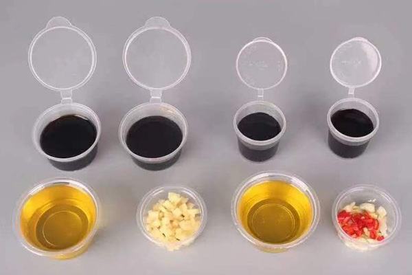 Disposable fast food packaging box with lid round box plastic pp sauce
