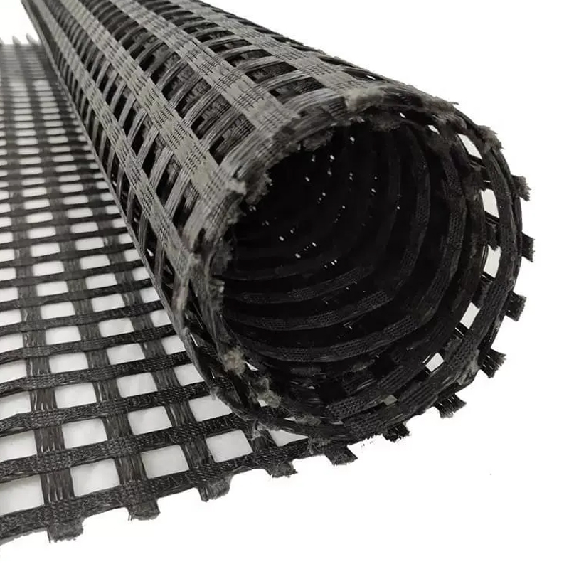 High and stable tensile strength 100-100kn driveway fiberglass geogrid