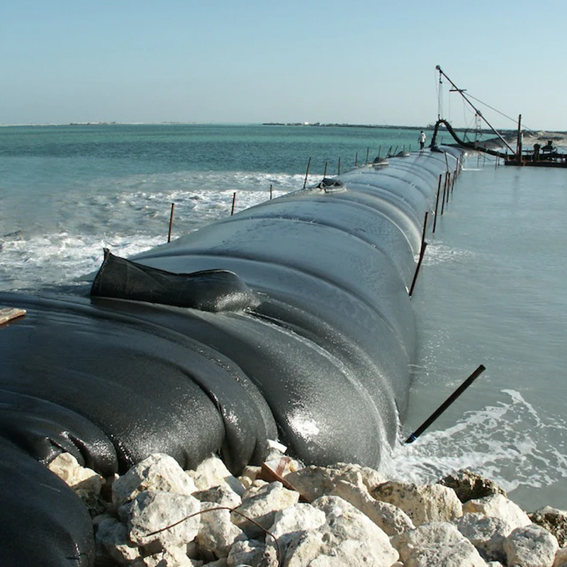 Embankment flow control breakwaters geo bags dewatering