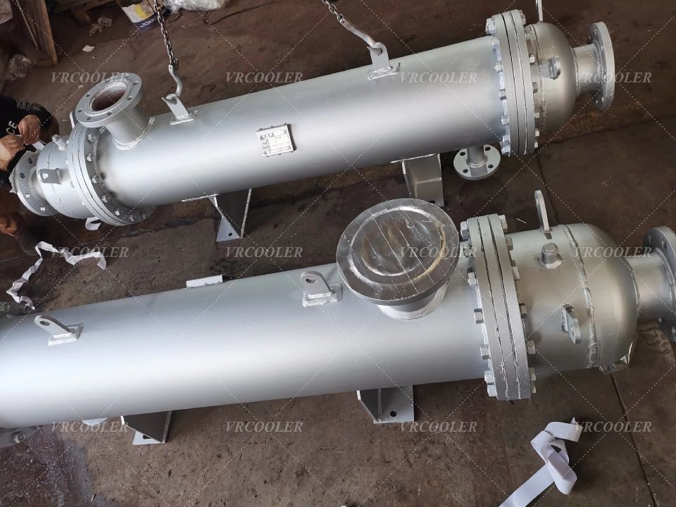 What types of shell-and-tube heat exchangers are used on ships and offshore projects?