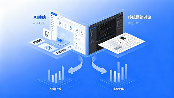 AI 建站和传统网站建设有什么区别?成本、交付与运维对比 AI 建站和传统网站建设有什么区别?成本、交付与运维对比