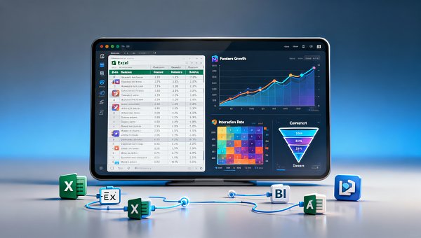 社媒运营如何分析数据？用Excel+BI工具实现低成本数据看板搭建