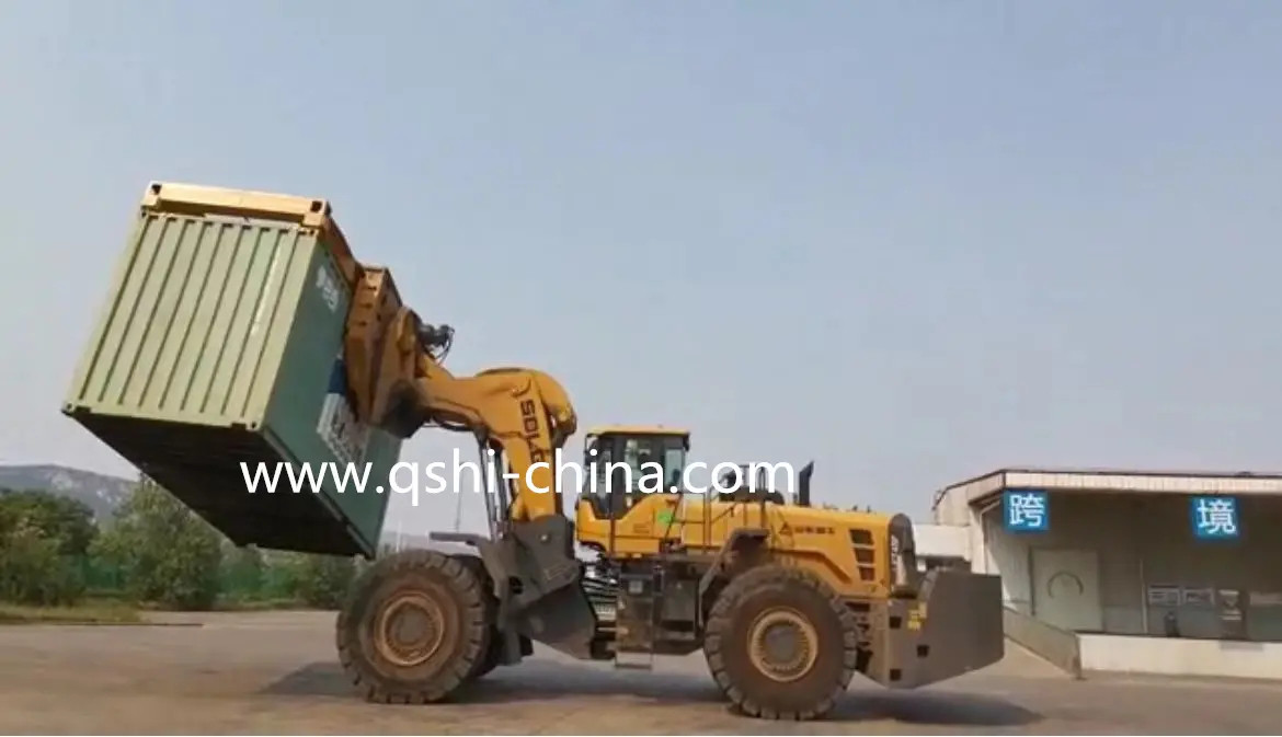 Loader electric containerspreader (1)_副本.jpg QSHI Electric Hydraulic Container Spreader With Rotary loader