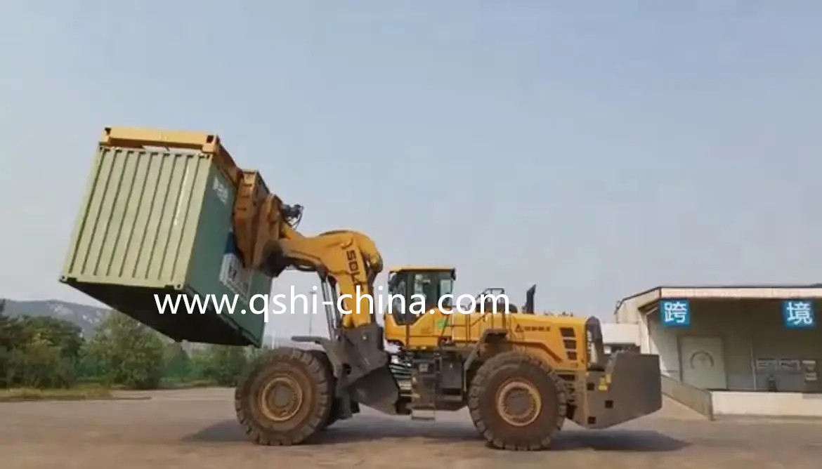 Loader electric containerspreader (4)_副本.jpg QSHI Electric Hydraulic Container Spreader With Rotary loader
