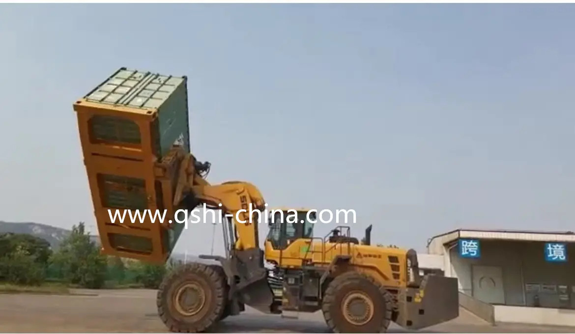 Loader electric containerspreader (6)_副本.jpg QSHI Electric Hydraulic Container Spreader With Rotary loader