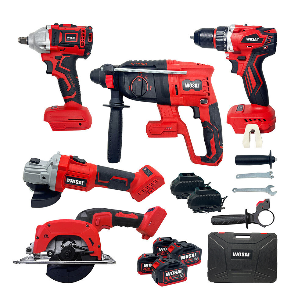 20V Brushless Drill Wrench Hammer Grinder Saw Tool Sets