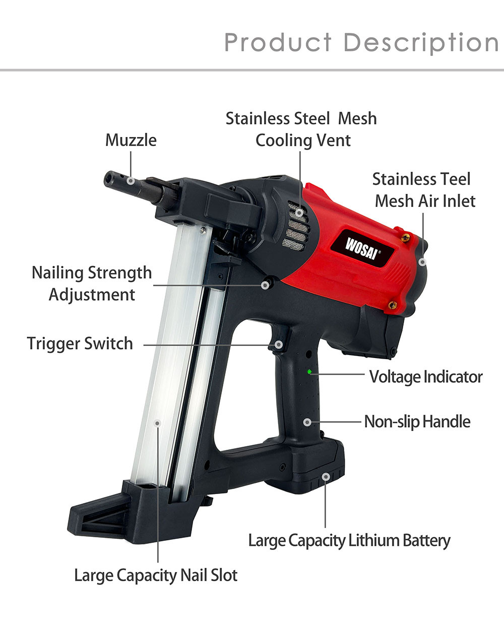 7.4V cordless electric gas gun