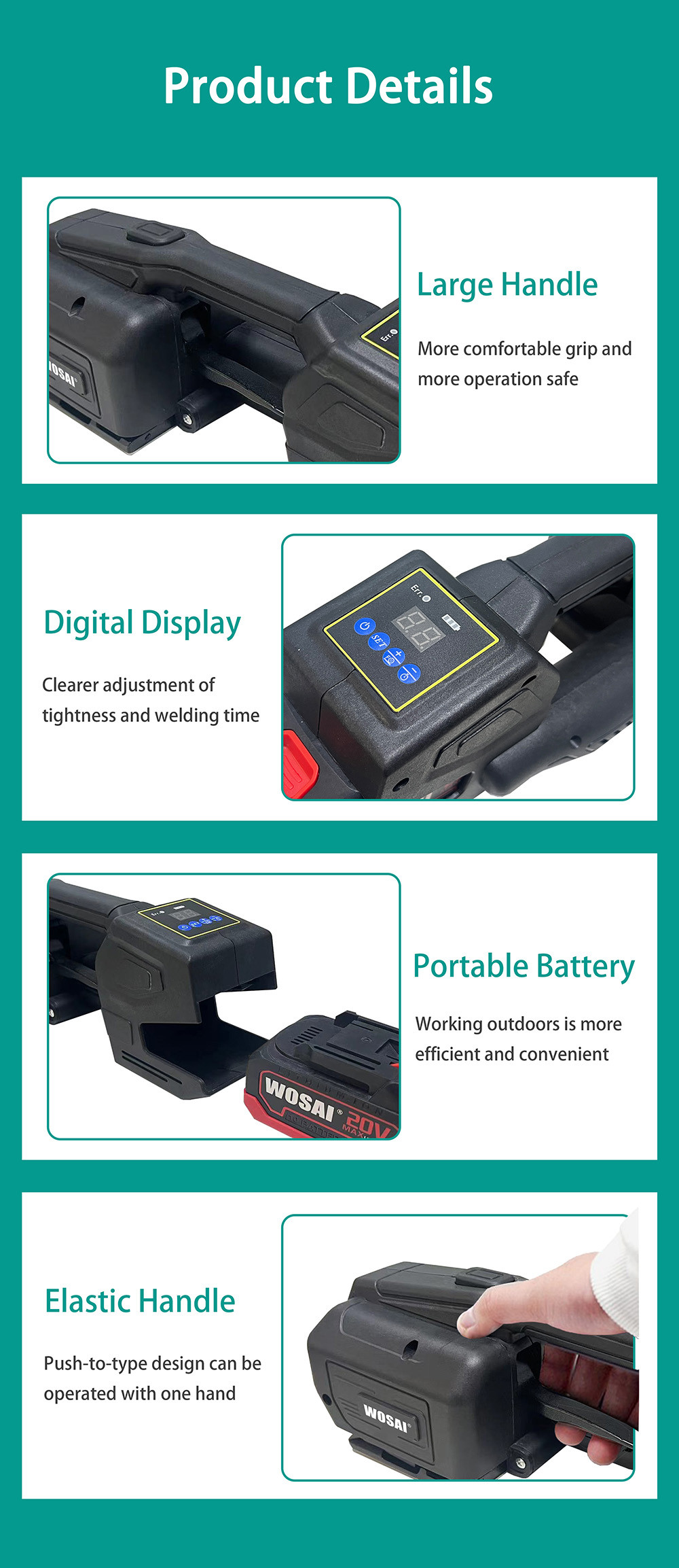20V Brushless One-touch electric plastic steel strapping machine