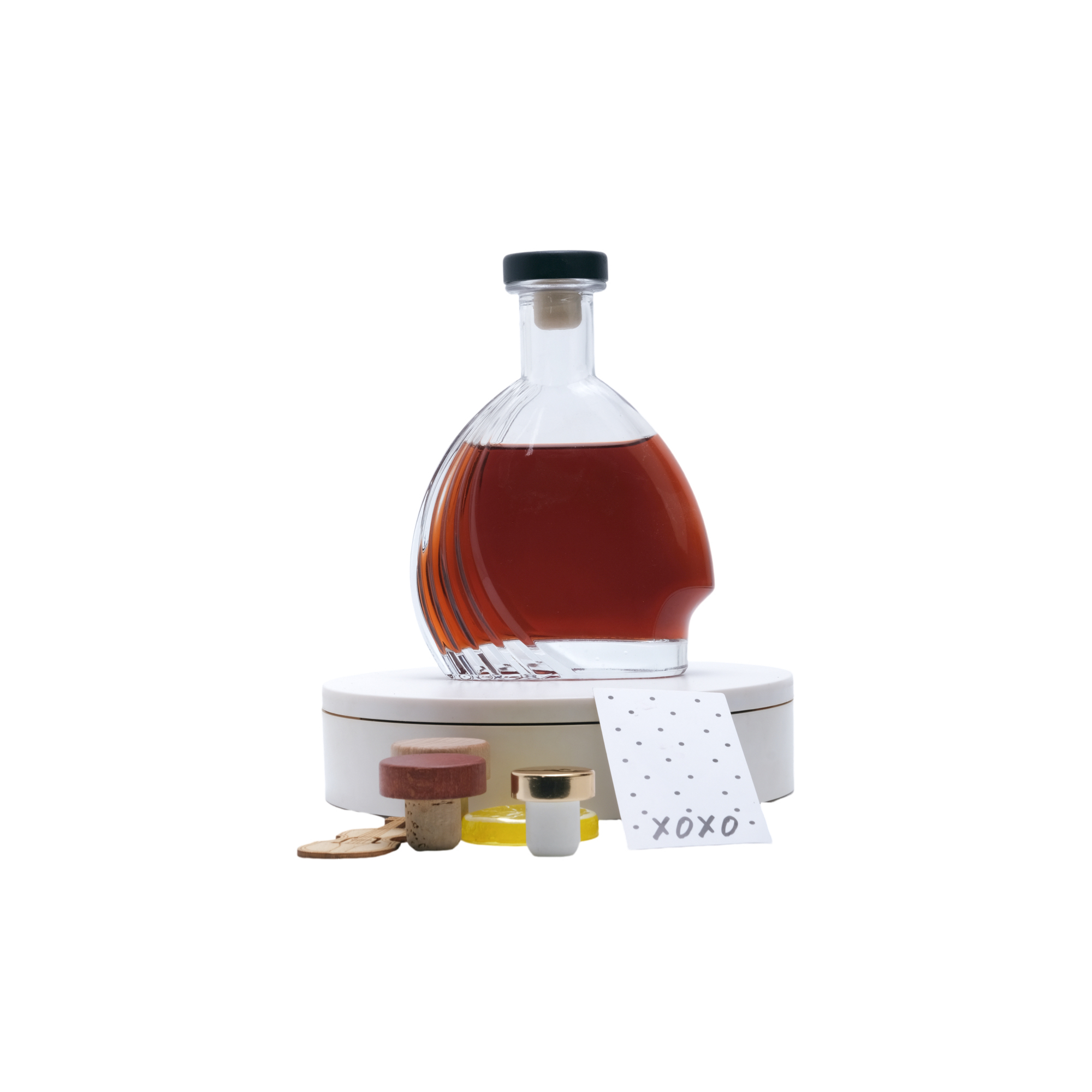 750ml Angels Hand glass liquor bottle, red wine bottle packaging bottle, and cork