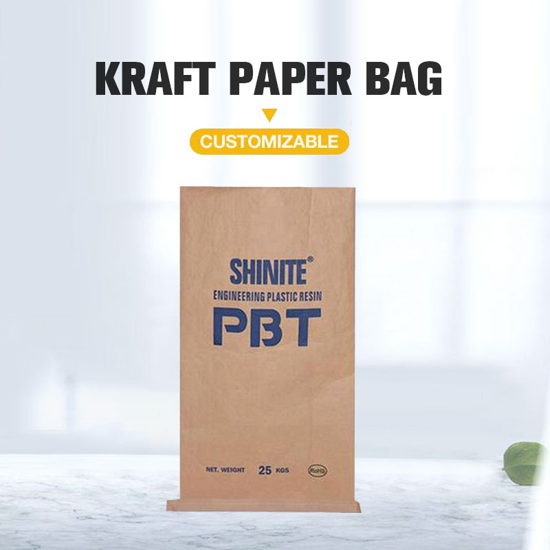Bolsa de papel Kraft marrón blanco para agricultura de fertilizantes de alimentación en polvo