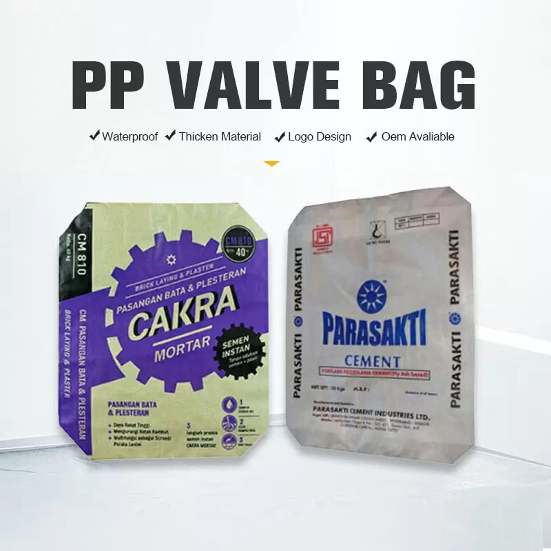 Bolsas de cemento con válvula de PP resistentes al agua con logotipo personalizado