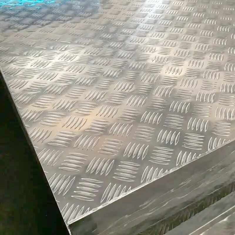 Five-rib pattern aluminum plate