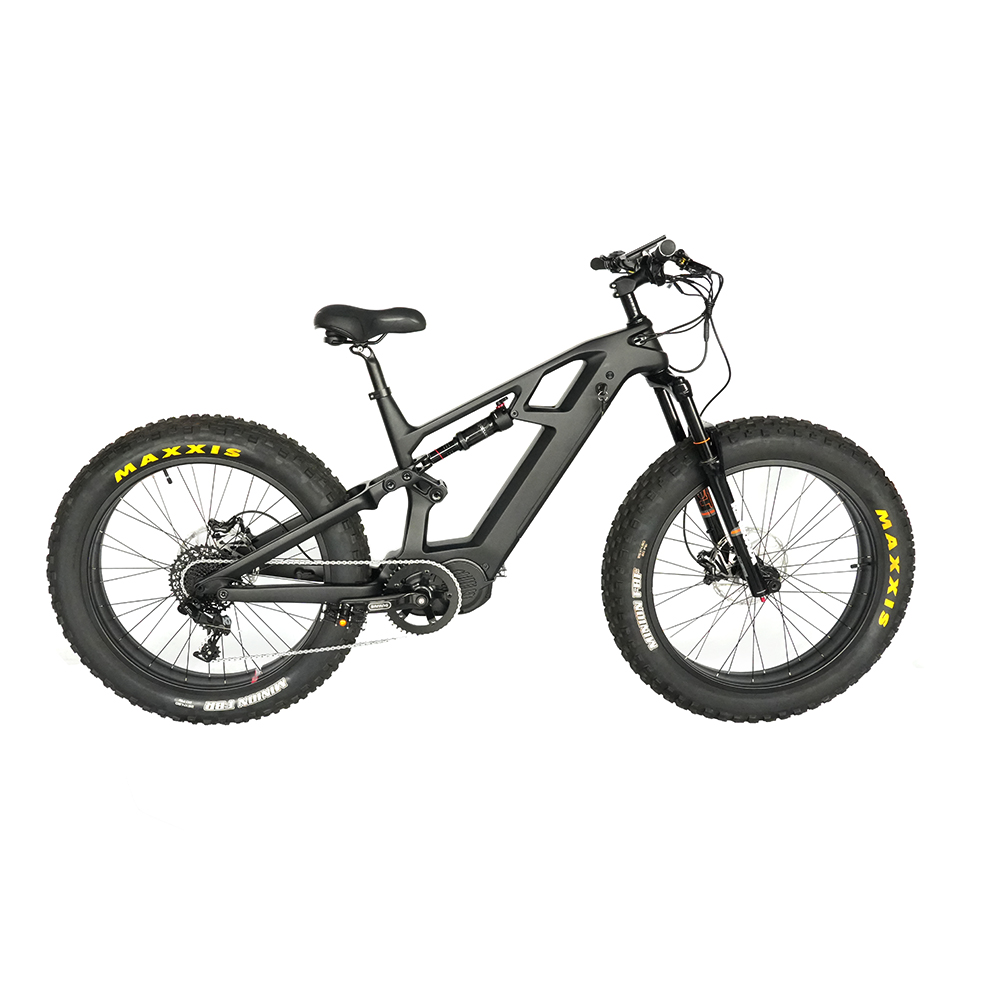 Carbon Fiber Frame Electric Bike 48V 1000W Full Suspension Electric Bicycle Bafang M620 Mid motor Fat Tyre Ebike