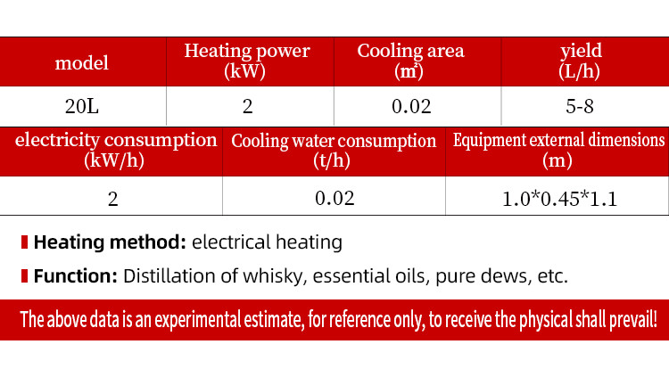 20L whiskey essential oil still