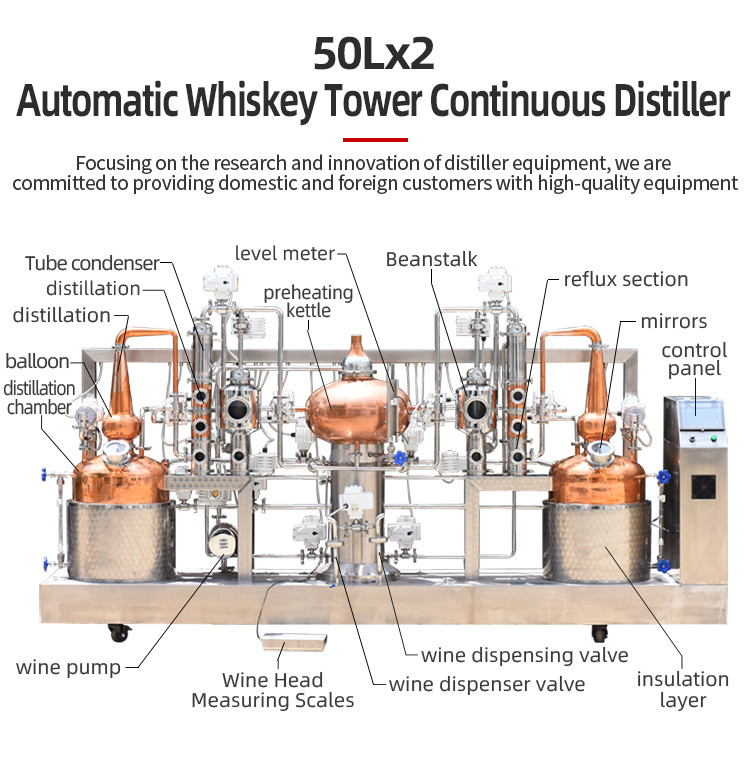 50Lx2 automatic whiskey distiller