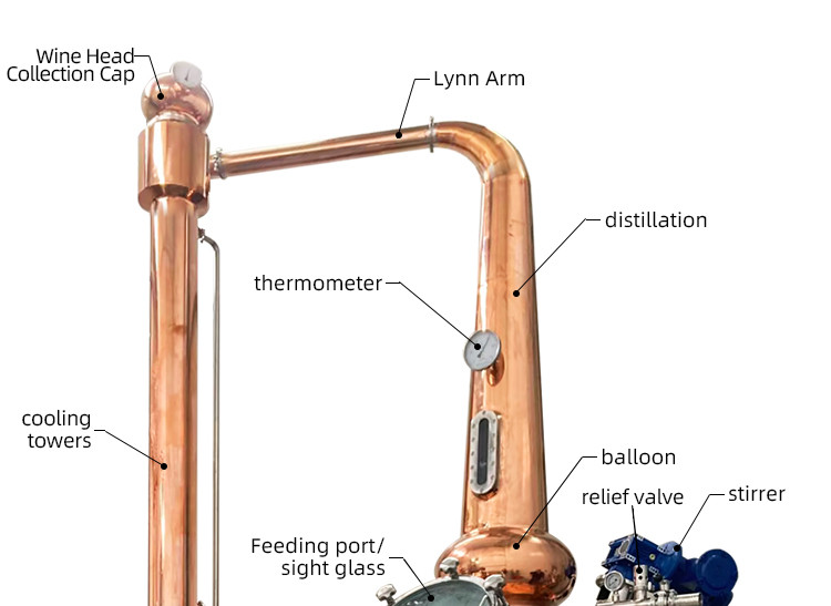 600L column whiskey distiller
