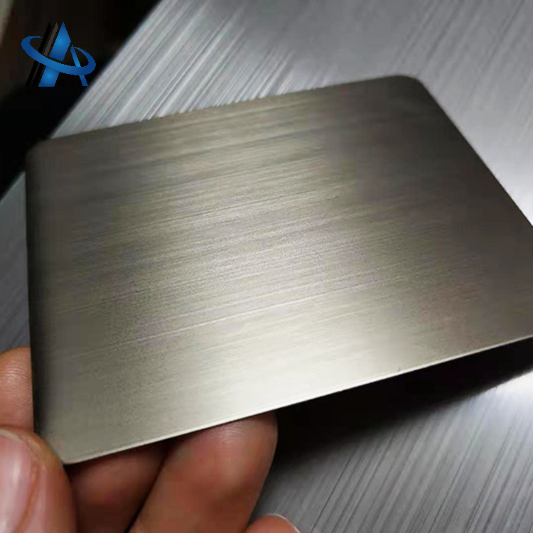 Brushed stainless steel plate