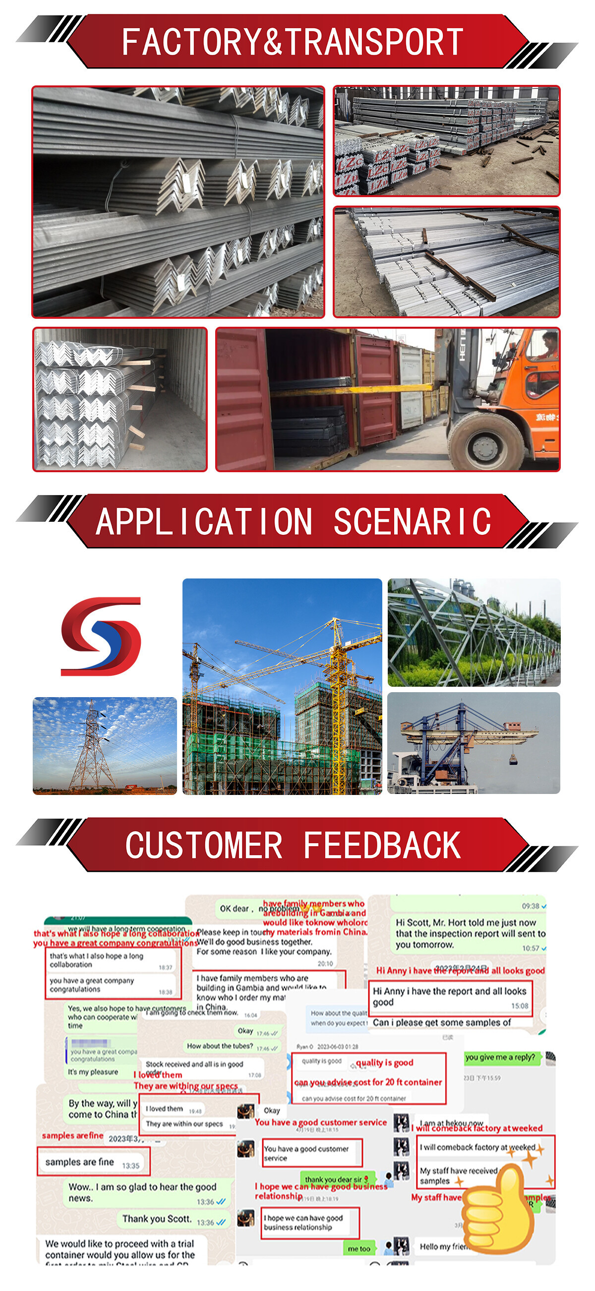 Structural steel angle / Custom steel structures