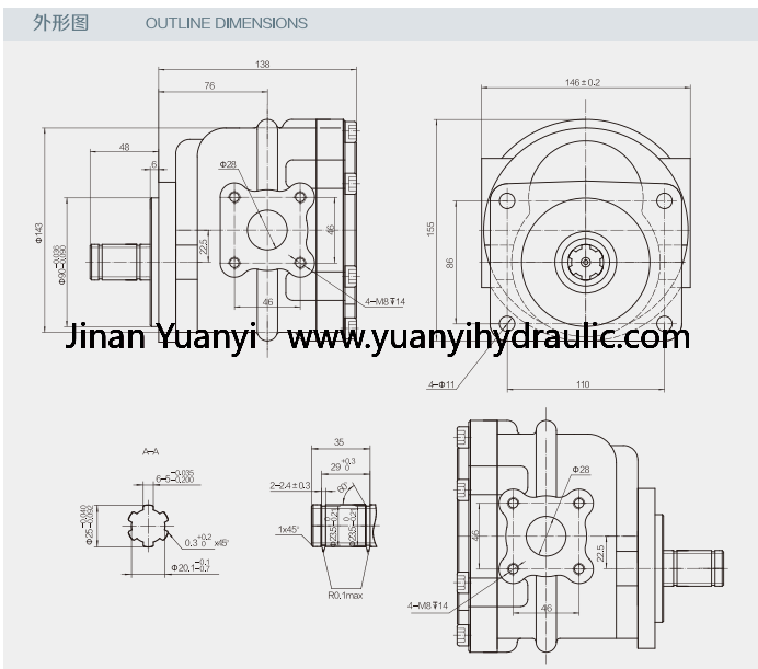 32cc 50cc Hydraulic Gear Pump For Loader