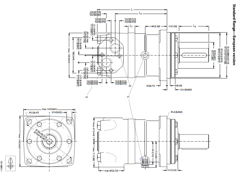 OMT500, OMT630, OMT800 Hydraulic Motors, OMT400 Orbit Motor