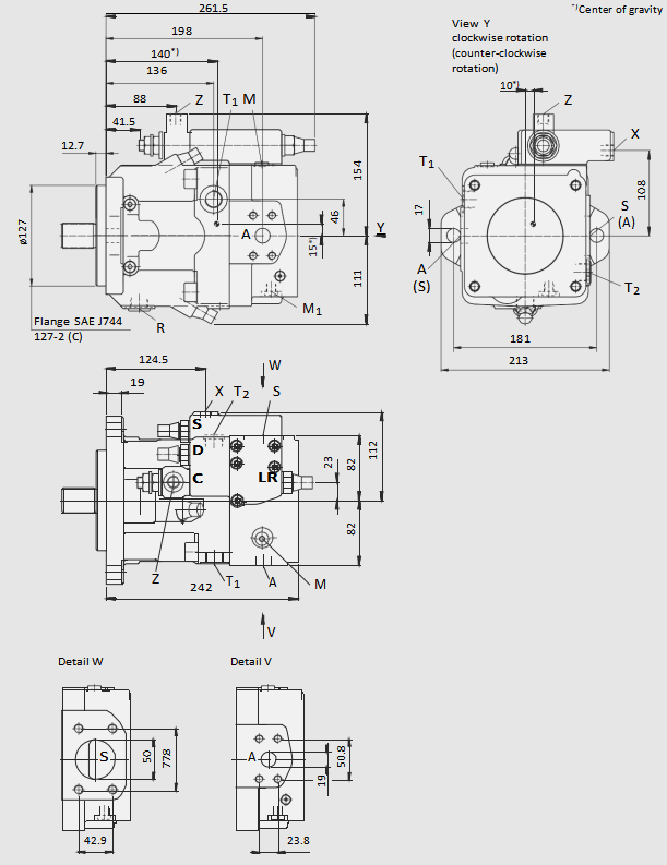 Rexroth A11VLO130,A11VLO145,A11VLO190,A11VLO260 Variable Hydraulic Piston Pump