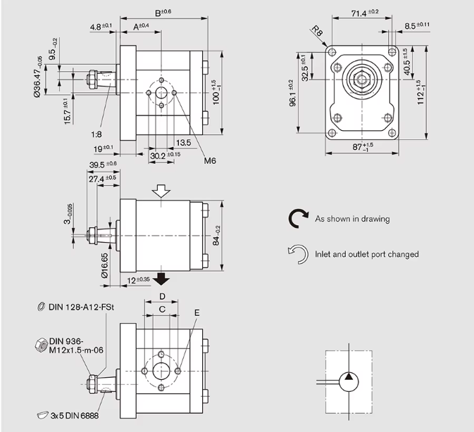 Rexroth 0510625381 0510625075 gear hydraulic pump, tractor AZPF AZPW hydraulic gear pump