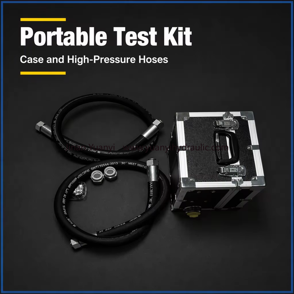 Ha0e28499122d496788c266c4d3fde77cT Portable Hydraulic Pump Valve Pressure Tester Digital Hydraulic Pump Oil Pressure Gauges Hydraulic Motor Flow Testing Equipment