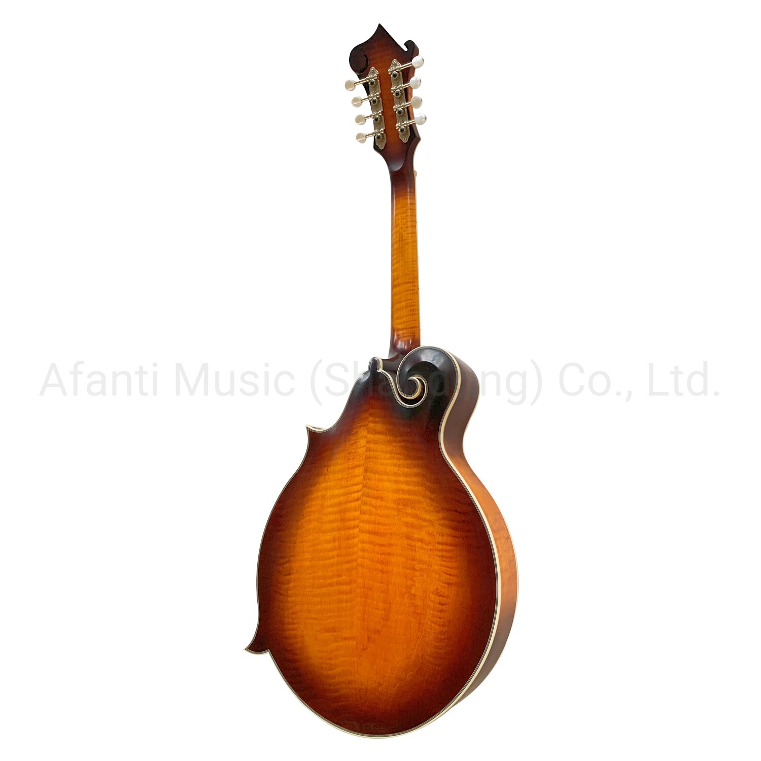 Sunburst Solid Wood Spruce Top Flamed Back Side Octave Mandolin