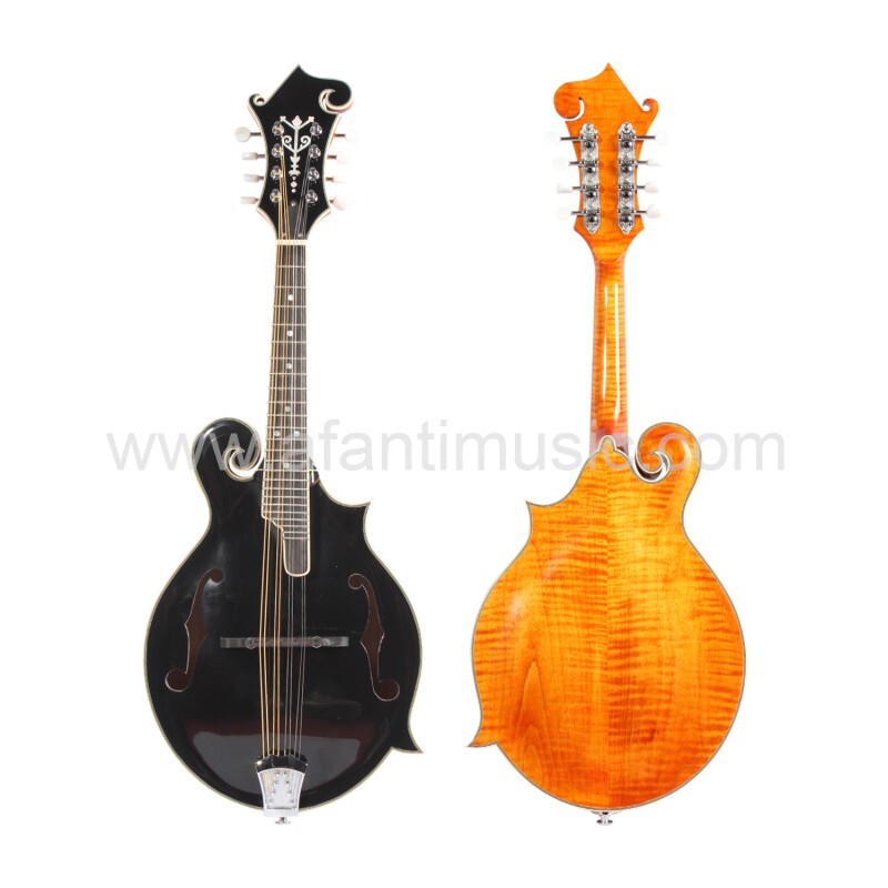 Afanti Solid Carved Spruce Black Top Solid Flamed Maple F Mandolin Guitar Afanti Solid Carved Spruce Black Top Solid Flamed Maple F Mandolin Guitar