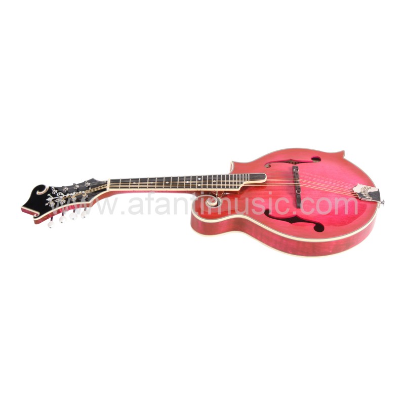 Afanti Carved Spruce Top Wine Red Solid Flamed Maple F Mandolin
