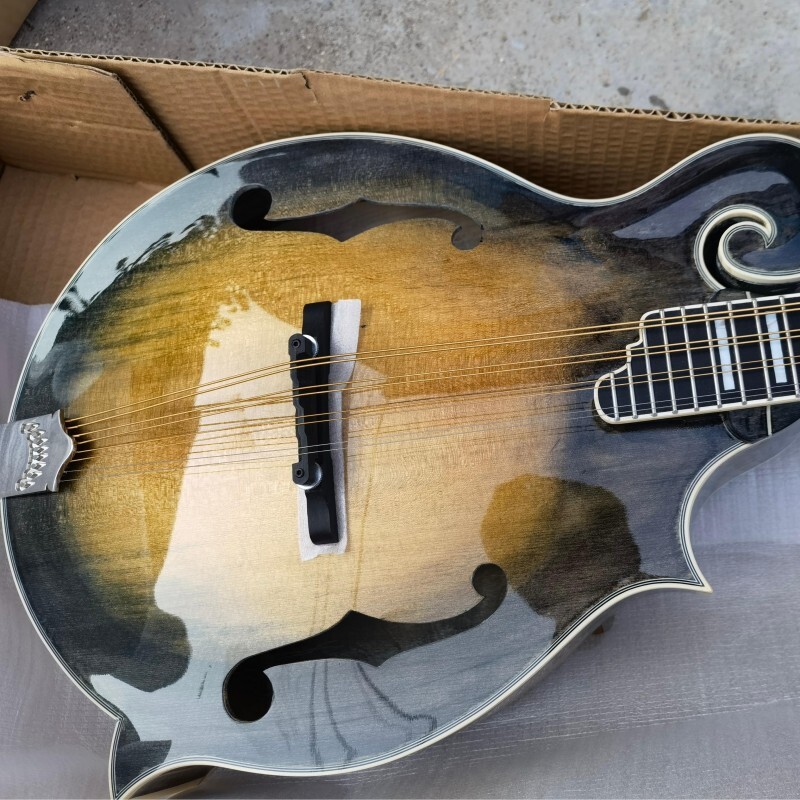 Afanti handmade Carved Spruce Top All solid wood Gloss painting Octave Mandolin guitar