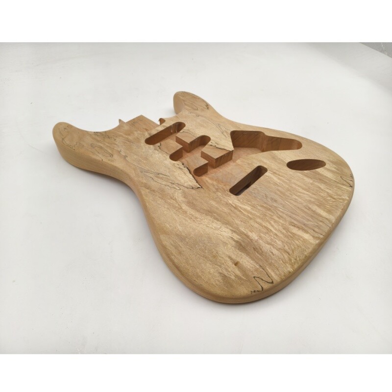 Afanti SSS Mahogany with Spalted Maple Veneer Unfinished St Guitar Body