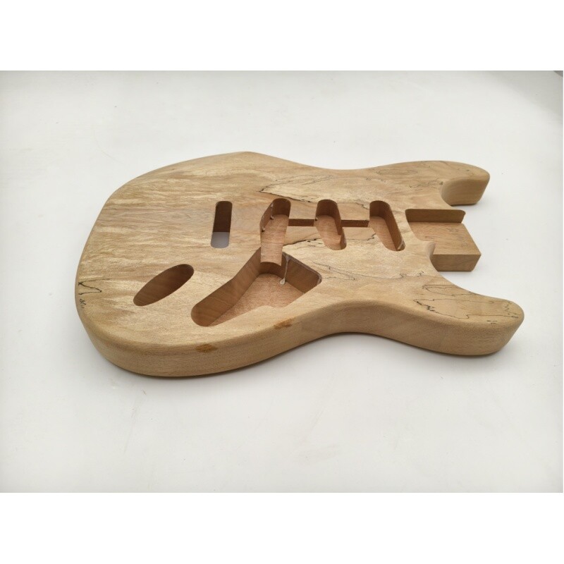 Afanti SSS Mahogany with Spalted Maple Veneer Unfinished St Guitar Body
