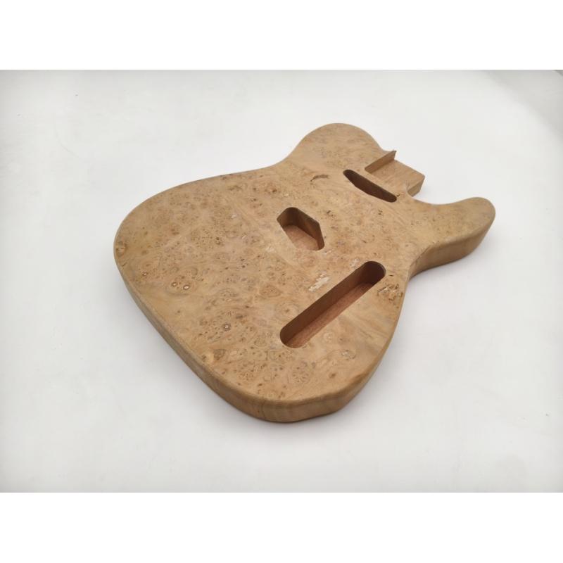 Afanti Unfinished Mahogany with Poplar Burl Veneer TL Electric Guitar Body