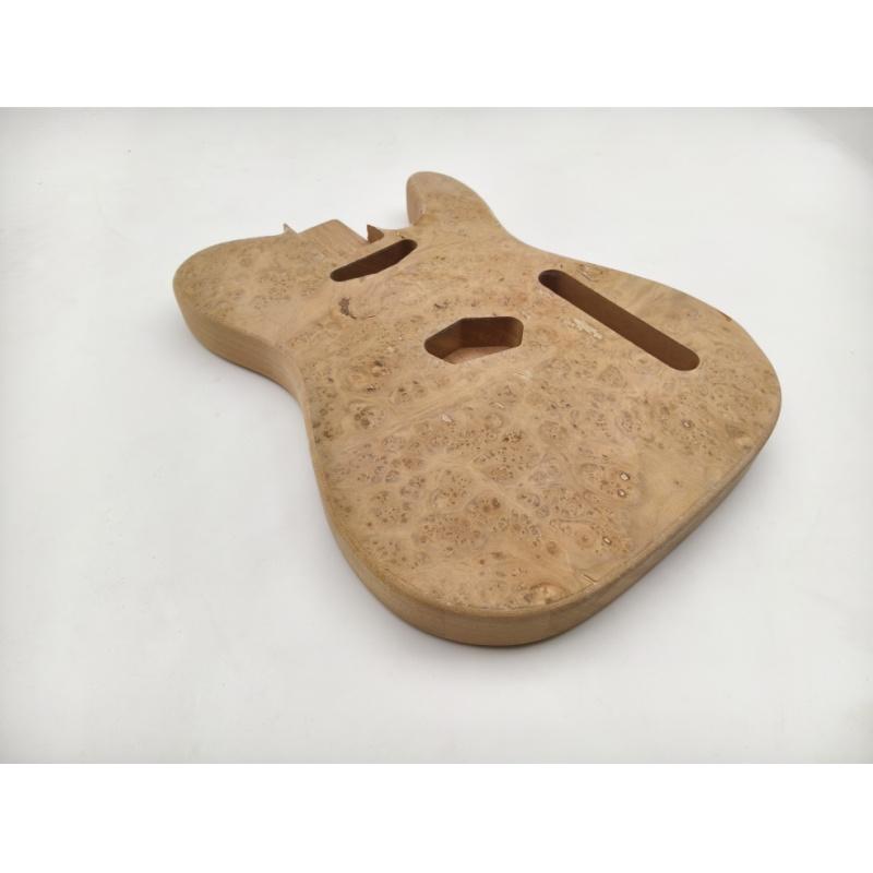 Afanti Unfinished Mahogany with Poplar Burl Veneer TL Electric Guitar Body