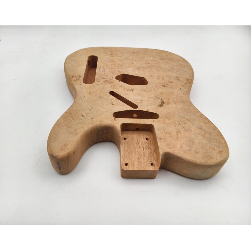 Afanti Unfinished Mahogany with Poplar Burl Veneer TL Guitar Body