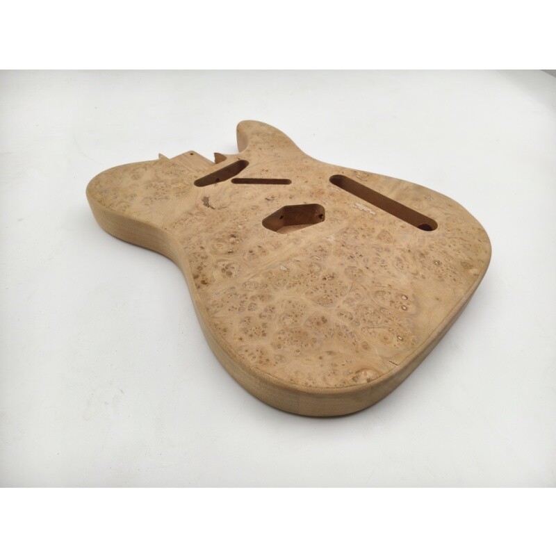 Afanti Unfinished Mahogany with Poplar Burl Veneer TL Guitar Body