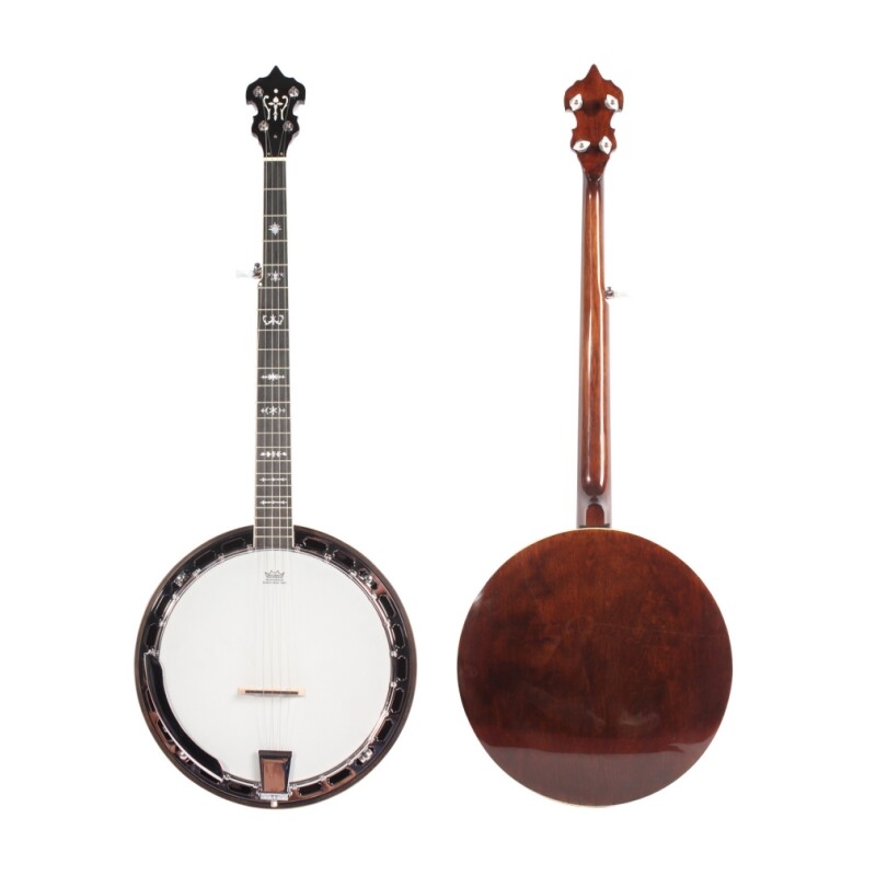 Afanti Remo Drum Head Mahogany Resonator Rim Chrome Flange 5 String Banjo Afanti Remo Drum Head Mahogany Resonator Rim Chrome Flange 5 String Banjo