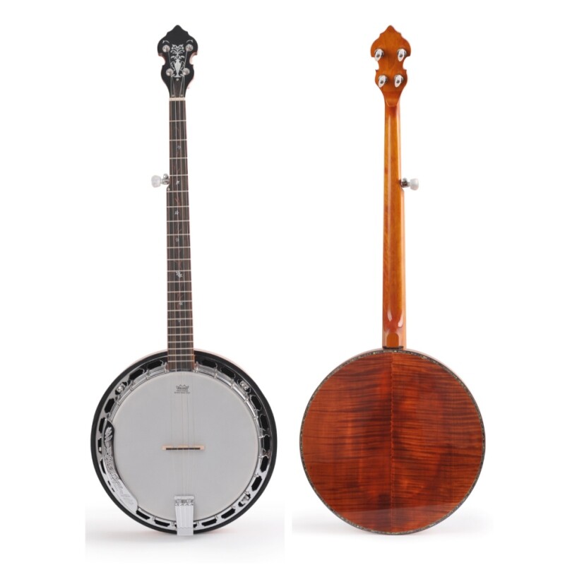 Afanti Bronze Tone Ring Flamed Maple Resonator 5 String Banjo Afanti Bronze Tone Ring Flamed Maple Resonator 5 String Banjo