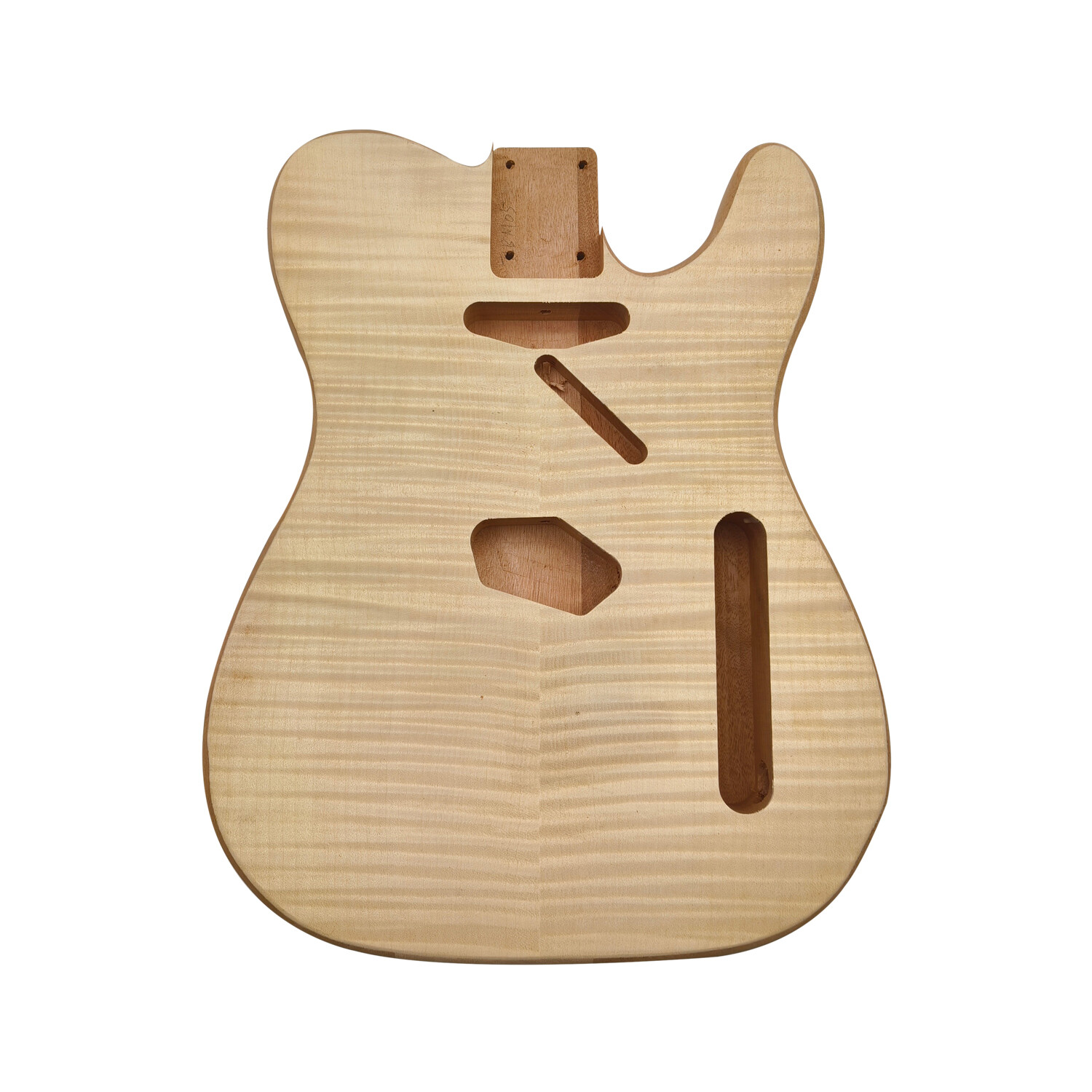 Afanti Unfinished Mahogany Wood with Flamed Maple Veneer TL Guitar Body