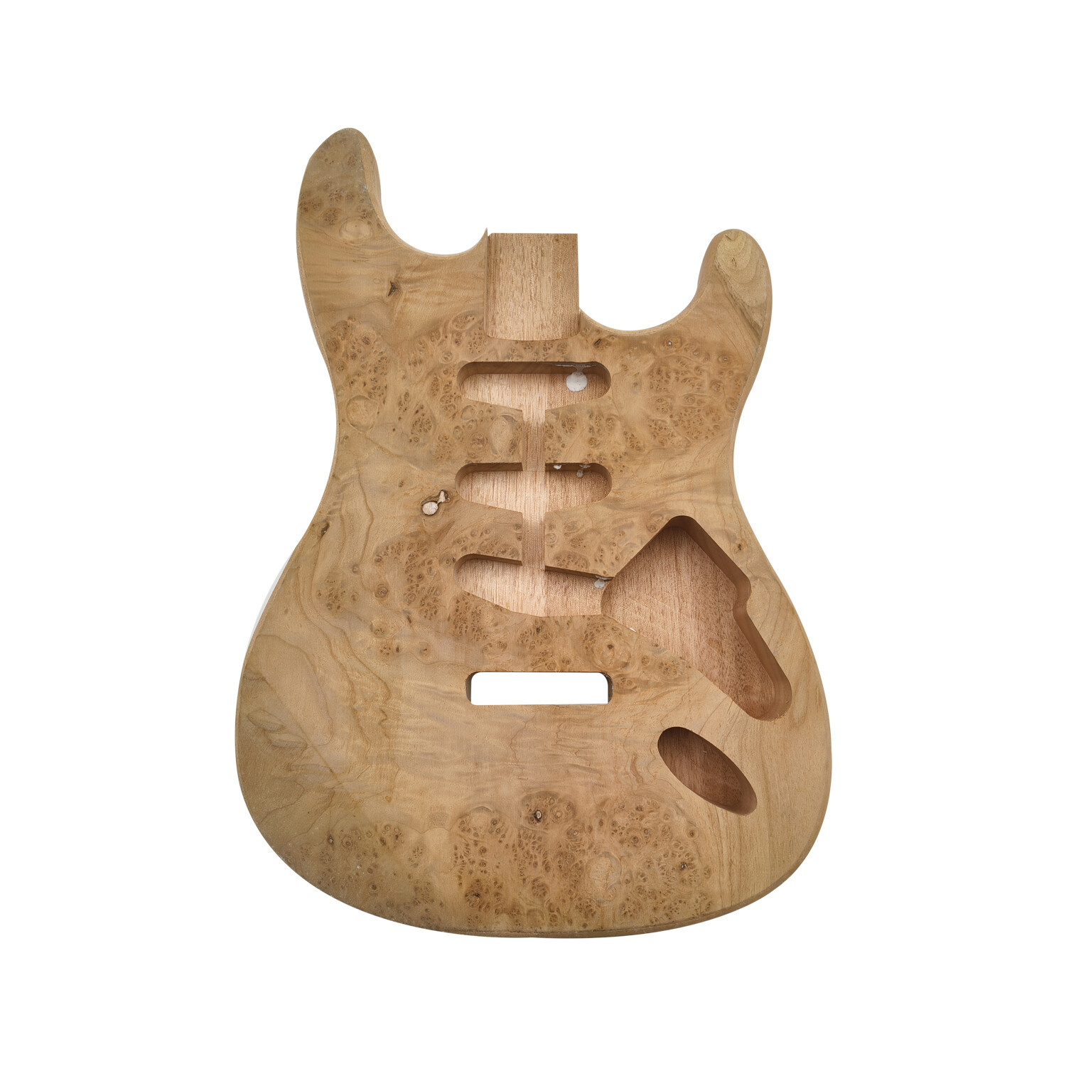 Afanti Mahogany with Poplar Burl Veneer St Unfinished Guitar Body