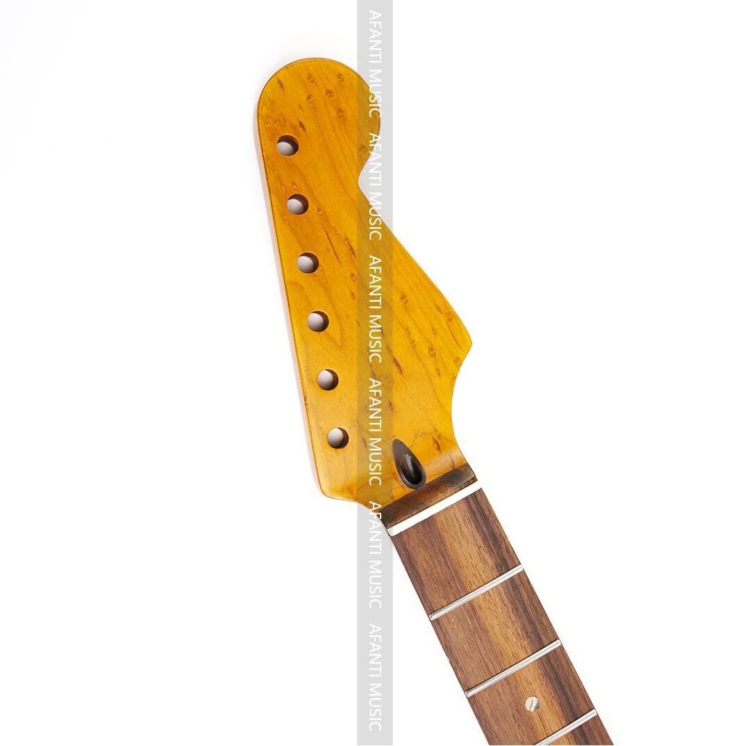 Afanti 22 Frets Top Roasted Birdseye Maple  ST Style Electric Guitar Neck